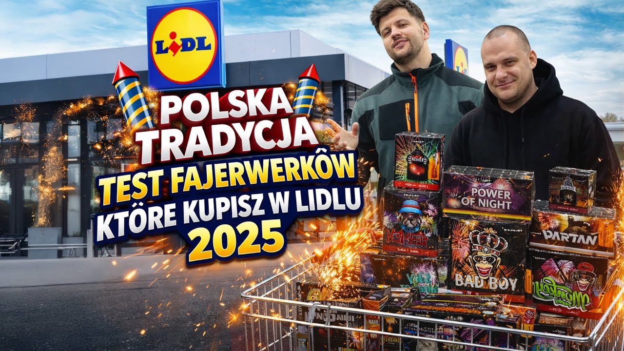 WIELKI TEST FAJERWERKÓW Z LIDLA 2025 + WYGRAJ KOSZULKĘ 😎