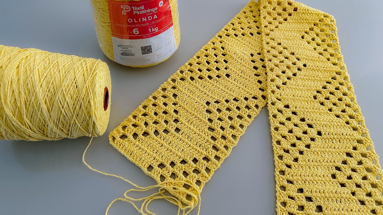 Base para tapete ou passadeira Zig-Zag Crochê Simples