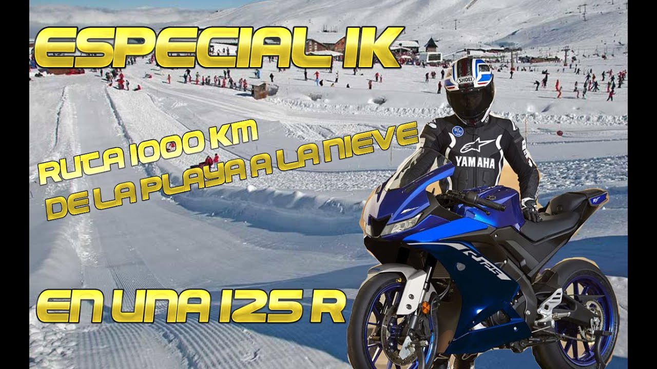 PRUEBA DE RESISTENCIA YAMAHA YZF R125 1000 KM A LA NIEVE DESDE LA PLAYA ESPECIAL 1K (MOTOVLOG ESP)