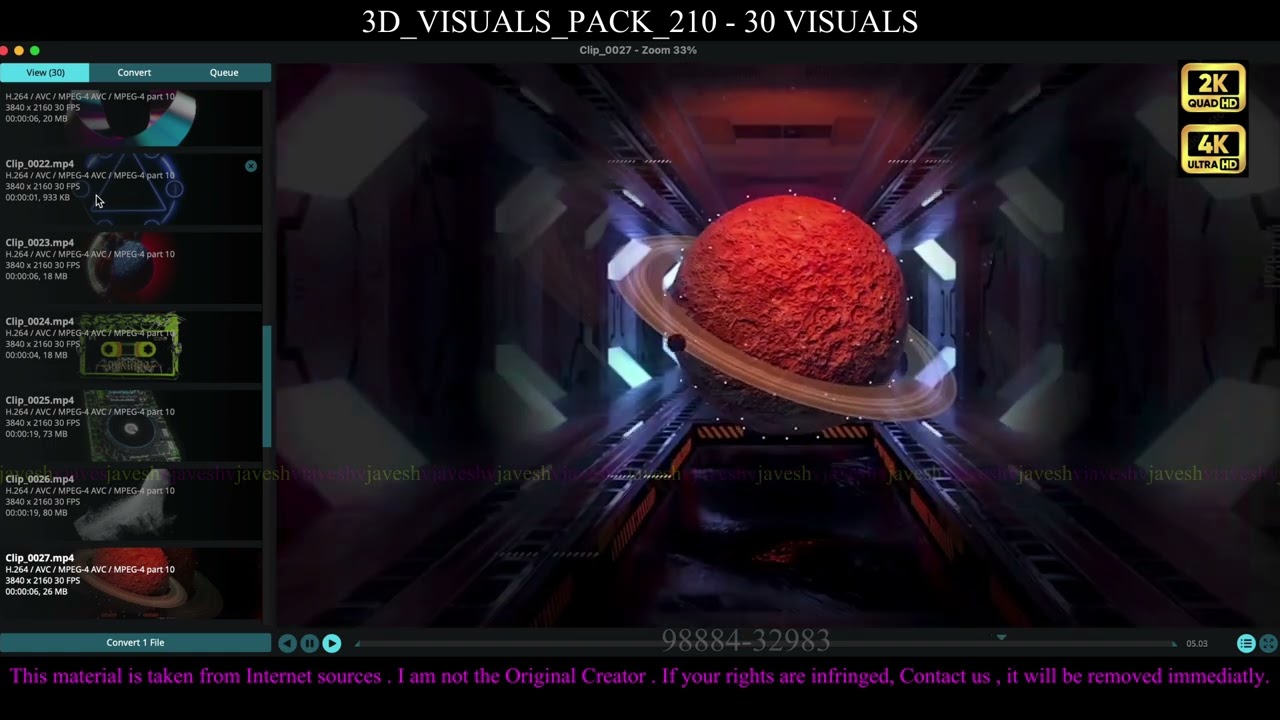 3D Visuals PACK 210  - 30 Visuals