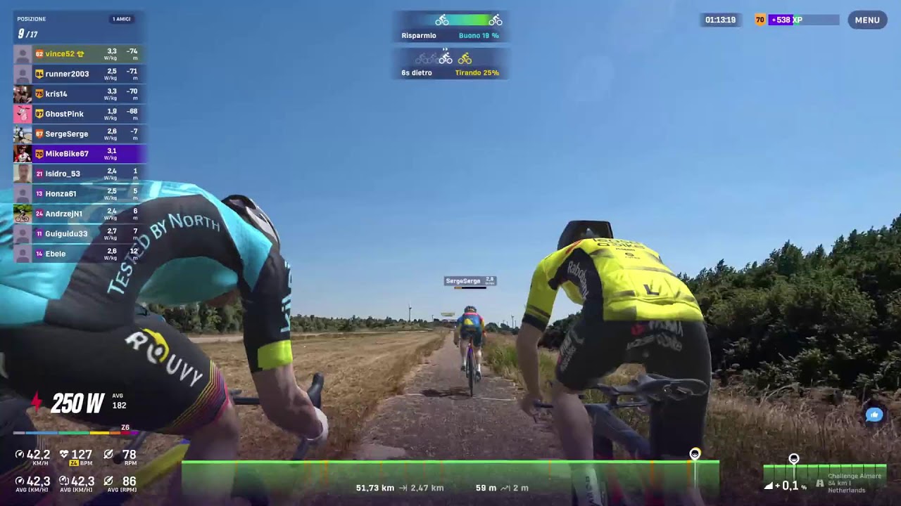 Rouvy-Challenge Almere-Netherlands- 54 km Groupe ride.