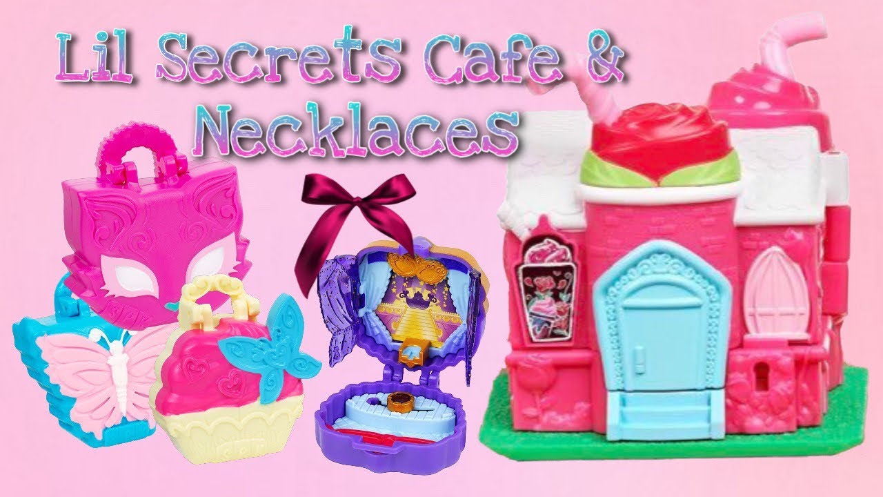 Shopkins Lil Secrets Rosie Bloom Cafe and Party Pop Up Locket Necklaces! 迷你可爱小屋子和项链里面住着小娃娃？购物宝贝超少女！