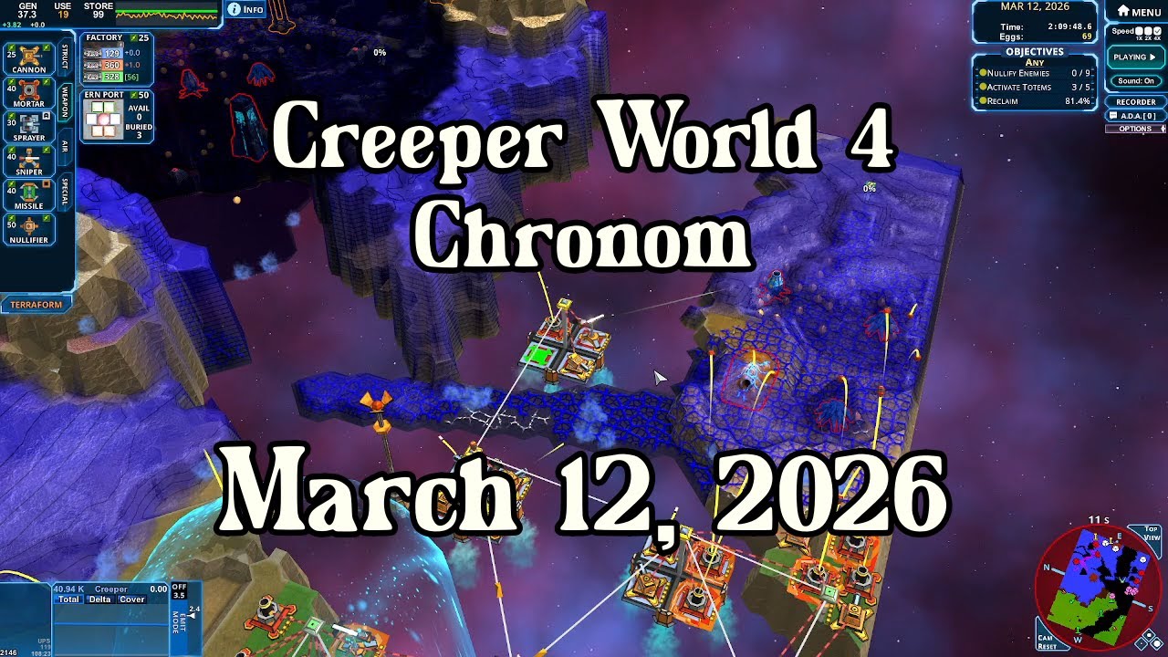 Creeper World 4 Daily Map –  March 12, 2026 | No Commentary