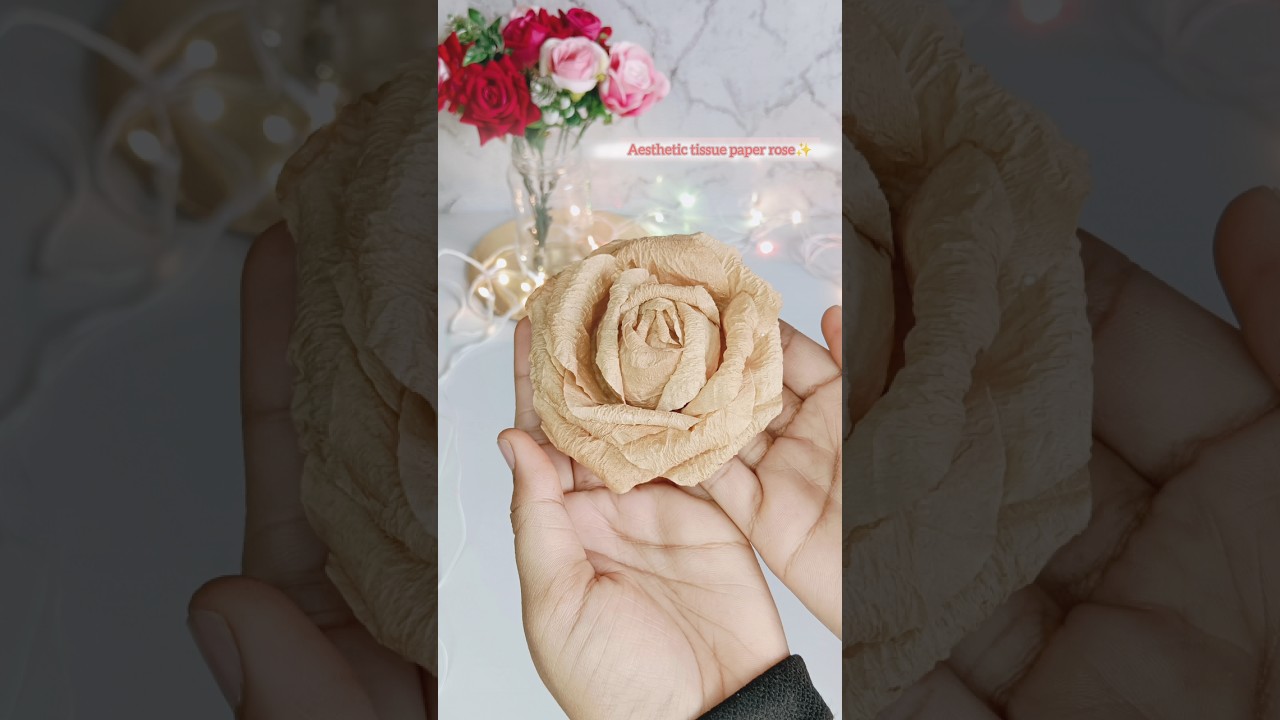 Realistic Diy tissue paper flower 🌷#shorts #flowers