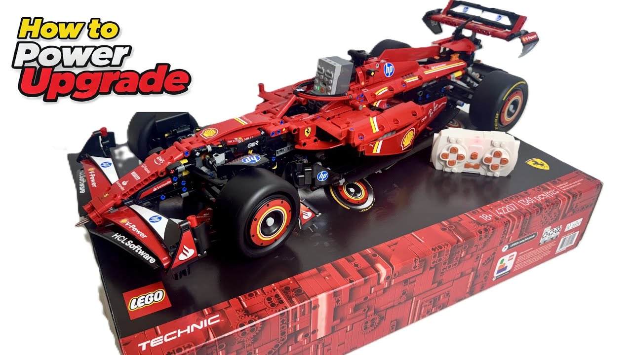 How to Build and Motorize LEGO Technic 42207 Ferrari SF-24 F1 (1:8) | MOC | Full RC PF Mod | (4K)