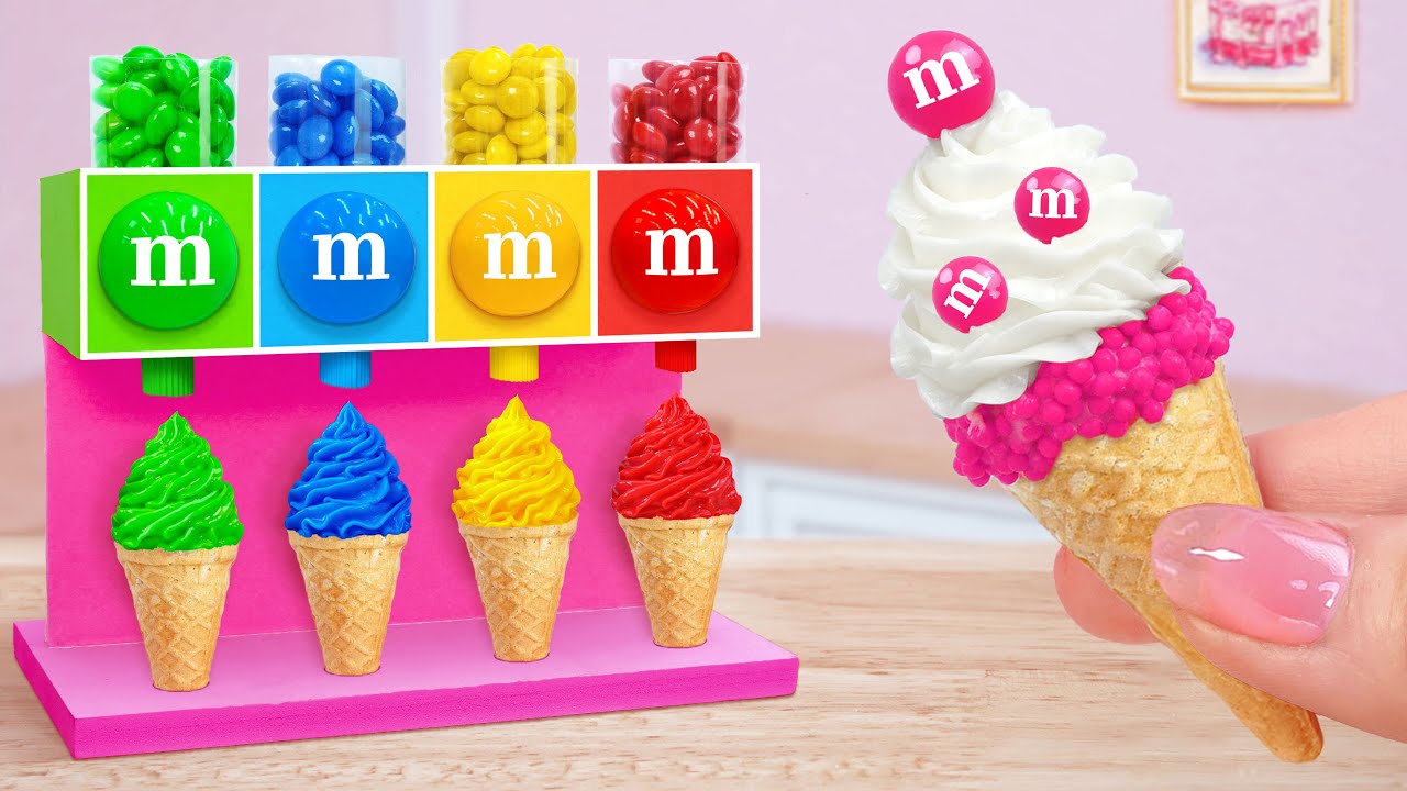 Rainbow Ice Cream 🌈SWEETEST Miniature Chocolate Ice Cream M&M Candy Recipe 😋Mini Cakes Compilation
