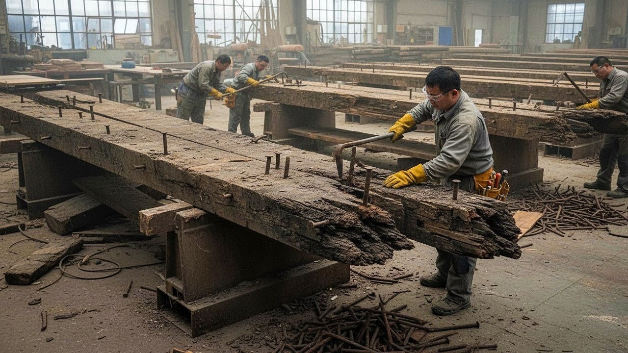 The Incredible Process of Turning Old, Hard, Nail Filled Wood into Unique High Value Furniture!
