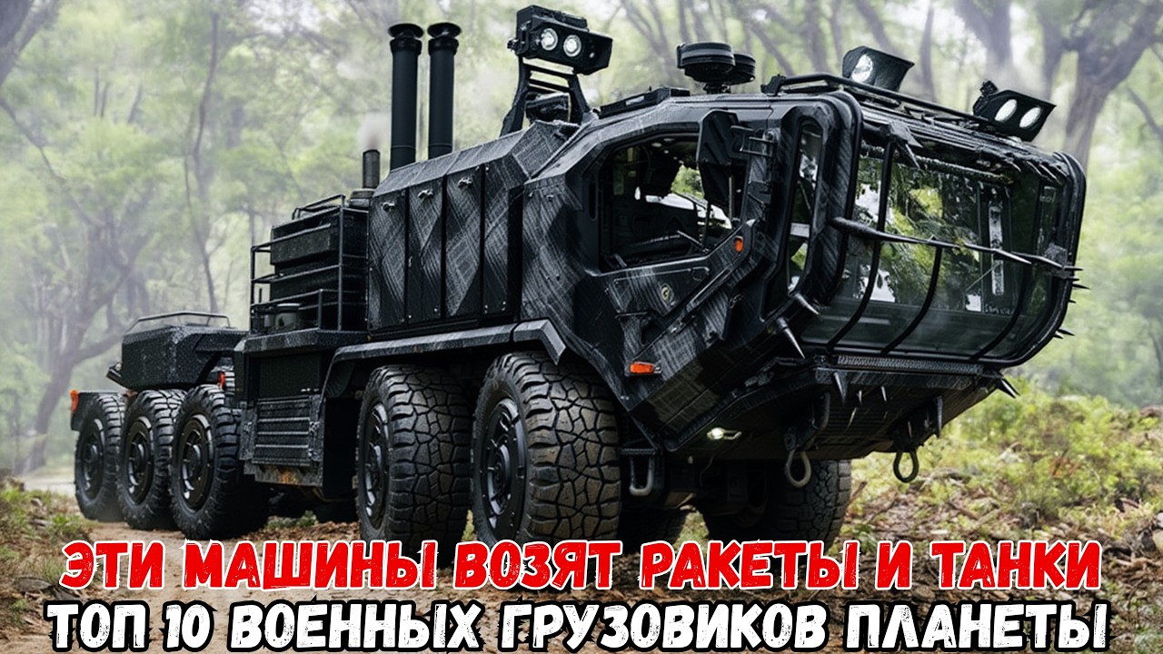 ЭТИ грузовики перевозят ТАНКИ — 10 самых мощных военных машин в мире!