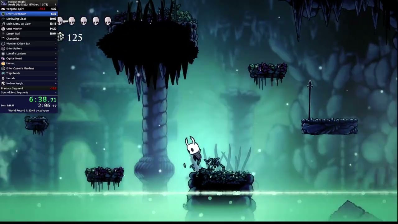 Hollow Knight any% 1:23:49.180s (new pb)