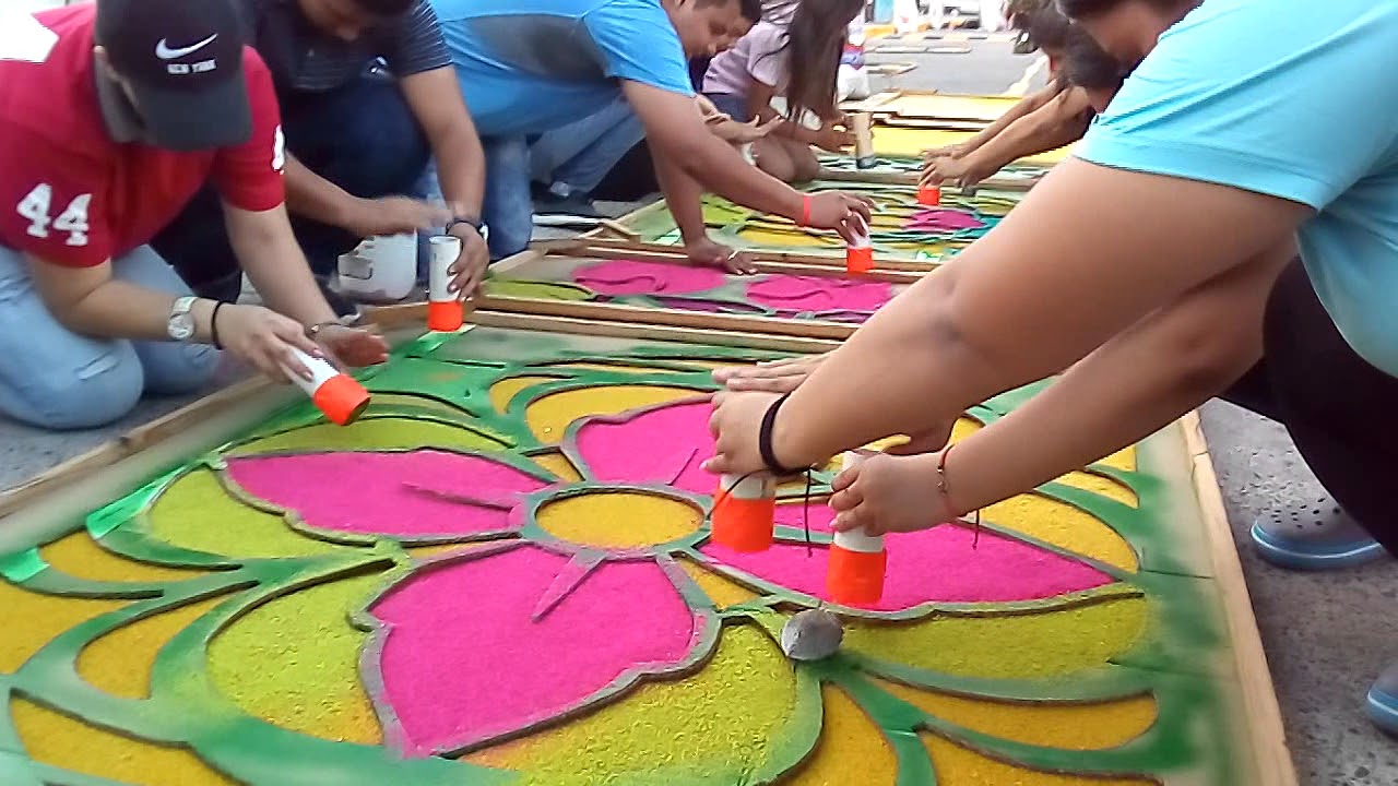 12-Alfombras de aserrin Honduras San Lorenzo,  Valle #tutorial #artist #motivation