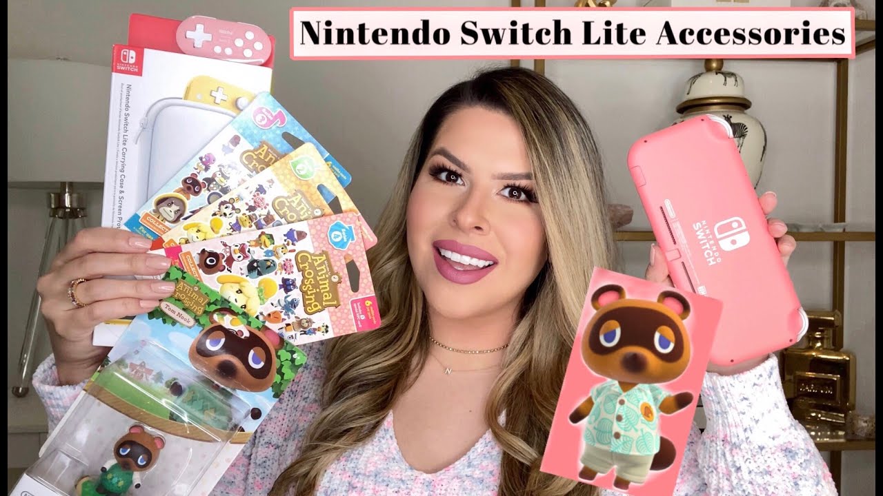 NINTENDO SWITCH LITE CORAL ACCESSORIES! Animal Crossing Amiibo Cards, Switch Lite Case & Controller!