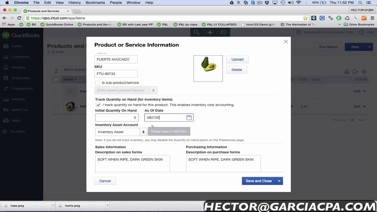 QuickBooks Online Tutorial: Adding Pictures to Items
