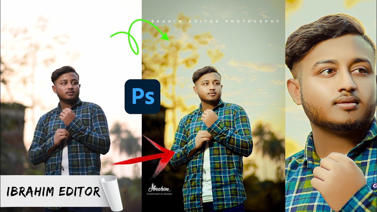 Complete Photo Retouching in background colour editing Photoshop 2023 (IBRAHIM EDITOR)