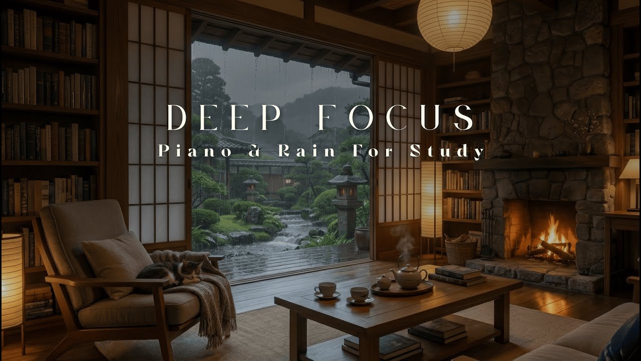 Deep Focus Music: Rain & Piano for Studying, Concentration, and Work