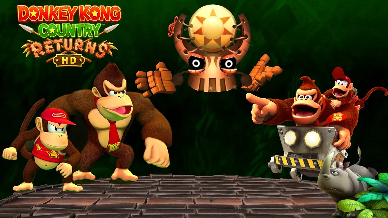 Donkey Kong Country Returns HD - All Bosses