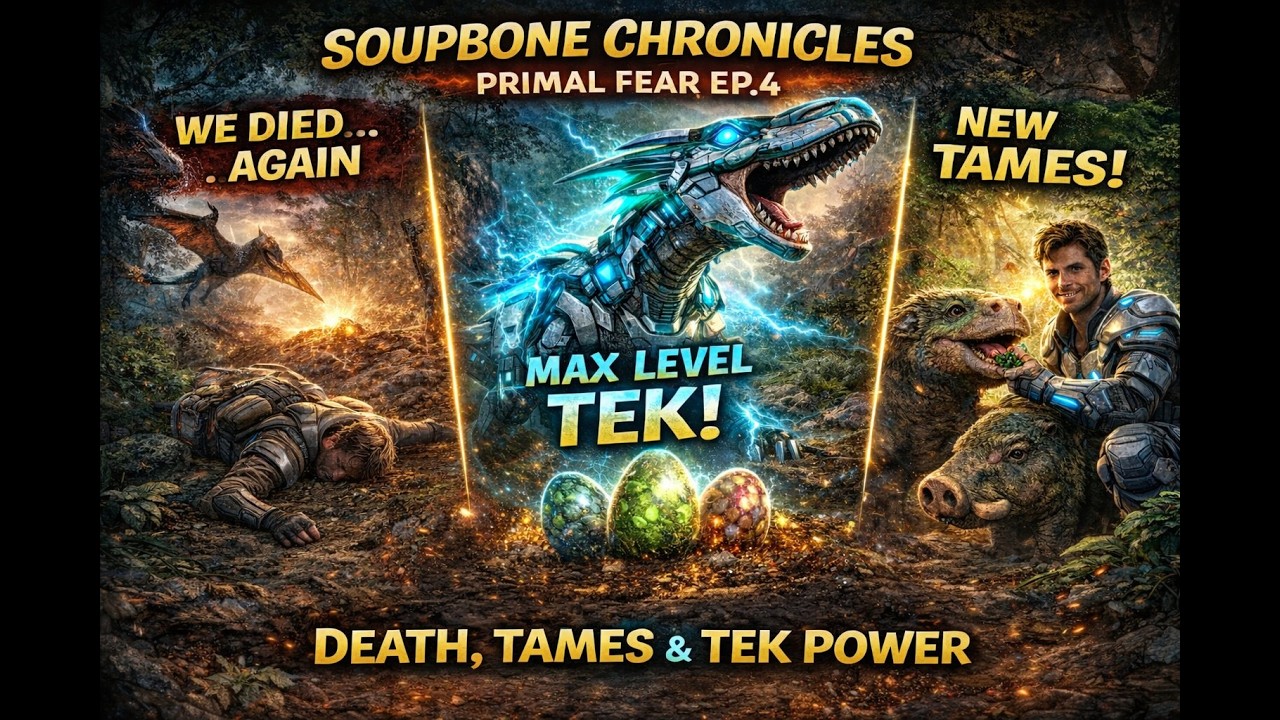 Soupbone Chronicles  ARK Primal Fear Ep.4 – Tek Parasaur Tame & Egg Farm Chaos