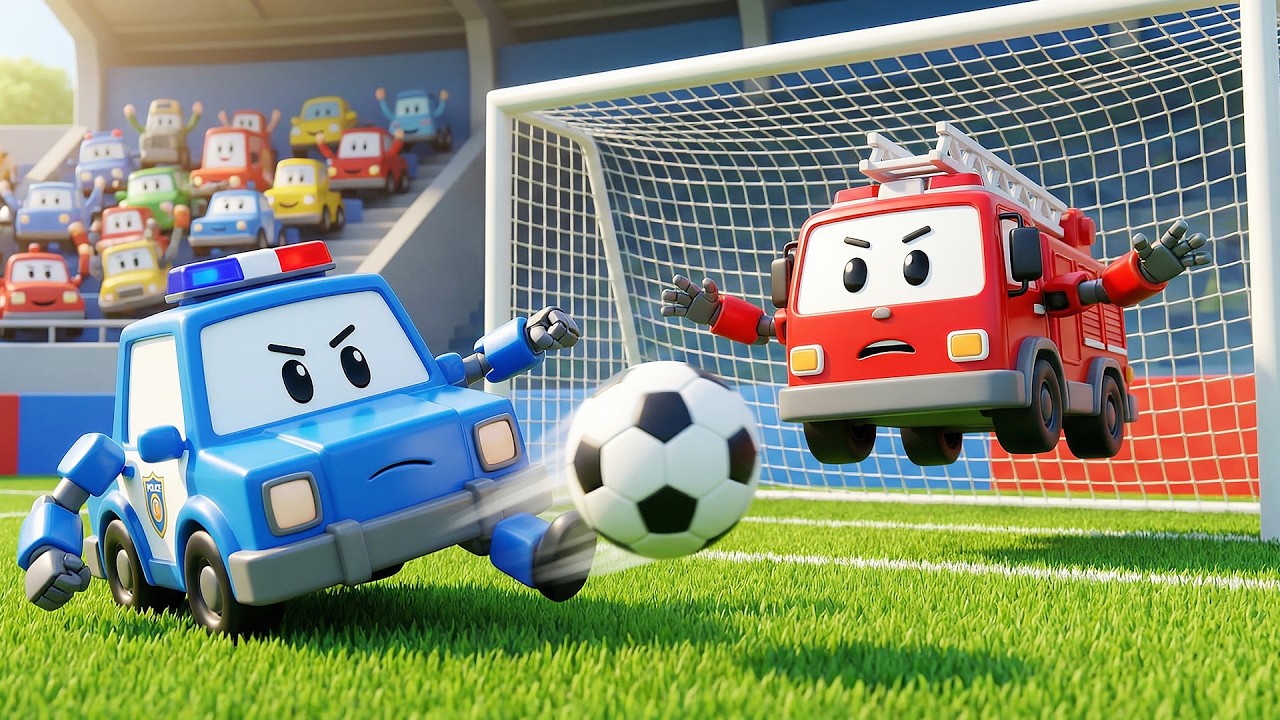 Police Cars vs Fire Trucks! 🚓🚒 Fun Sports Games & Car Songs for Kids