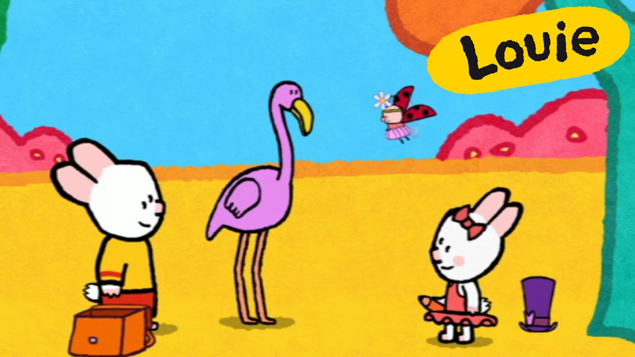 Flamenco - Louie dibujame un flamenco | Dibujos animados para niños