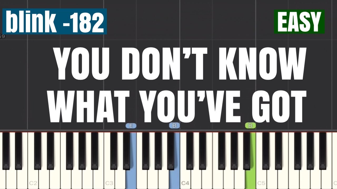 blink -182 - You Don’t Know What You’ve Got Piano Tutorial | Easy