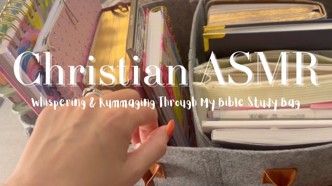Christian ASMR 🕊️ Whispers & Rummaging Through My Bible Study Bag 🎙️ Lofi