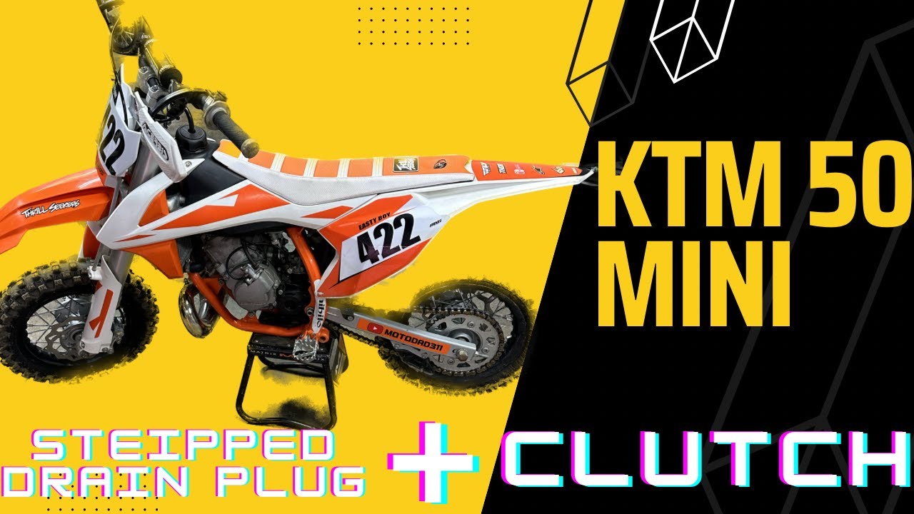 KTM 50 Drain plug stripped - REPAIR - clutch removal
