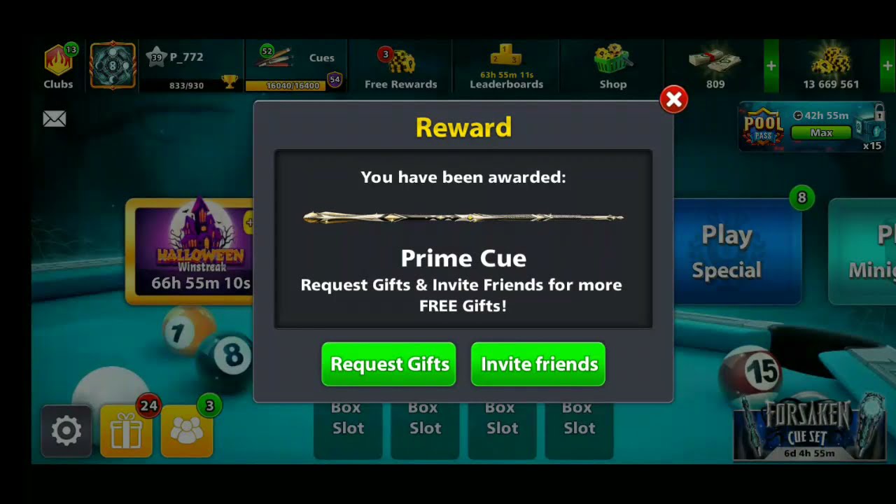 8 Ball Pool free atlanteen cue and prime cue free for all from miniclip
