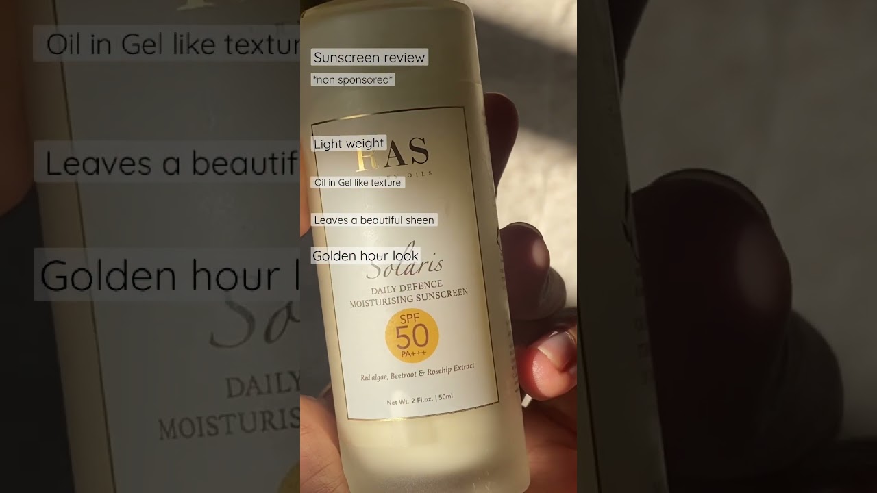 Ras luxury oil sunscreen gel review #skincare #sunscreen golden hour #makeup glowy sunscreen