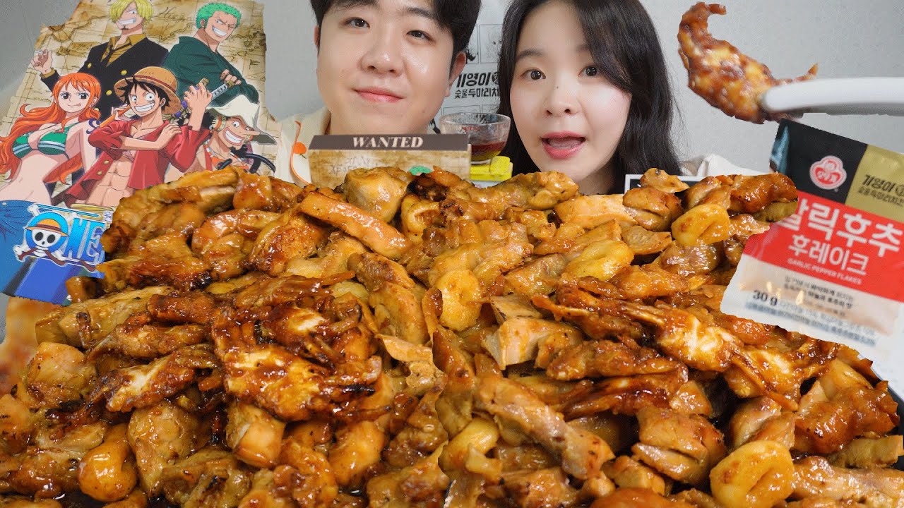 이 조합 실화?! 닭다리살 위에 크랩을 올렸다고??🍗🦀🔥(버터향+숯불향+갈릭후추맛 대폭발) 기영이네 빠다크랩숯불치킨 부부먹방/커플먹방. MUKBANG COUPLE CHICKEN