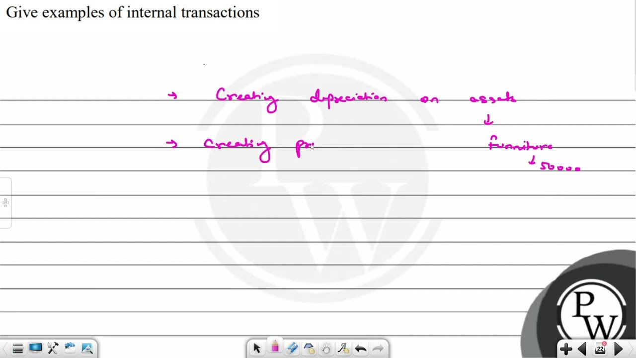 Give examples of internal transactions....