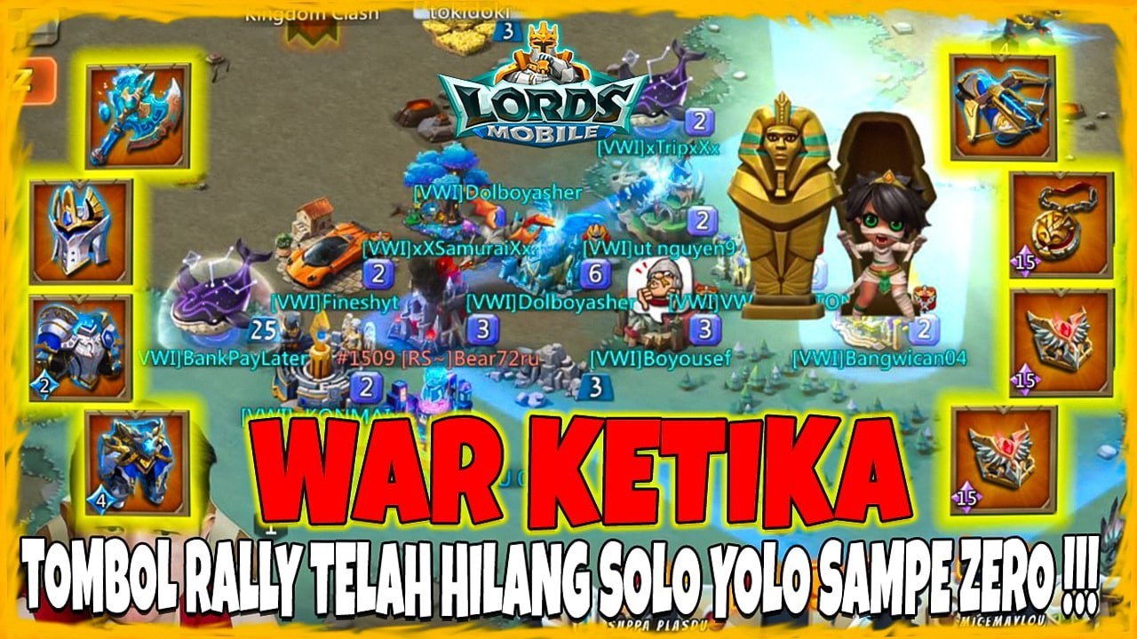 WAR KETIKA TOMBOL RALLY SUDAH TIDAK BERLAKU !!! EMPEROR SOLO YOLO ZERO !!! - Lords Mobile Indonesia