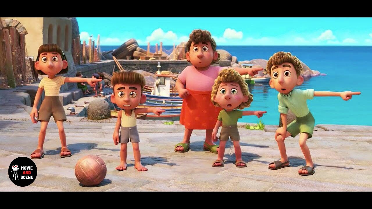 Luca (2021) - in the city scene  | movie and scene