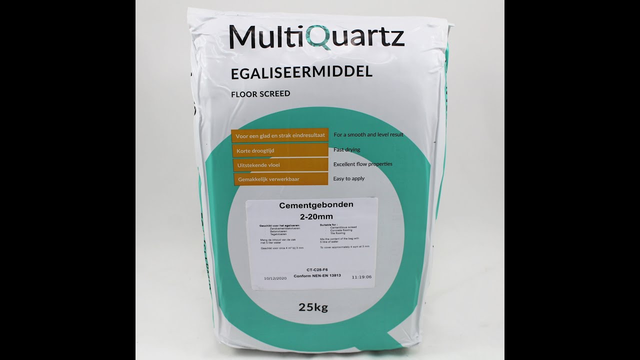 Egaliseren met egaliseermiddel cementgebonden