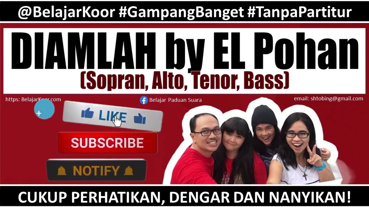 Belajar KOOR | DIAMLAH | By EL Pohan | PEACE BE STILL