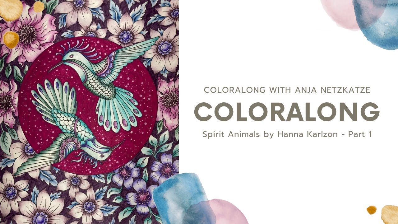 Coloralong: Spirit Animals Part 1 / Coloring with Inktense and Polychromos