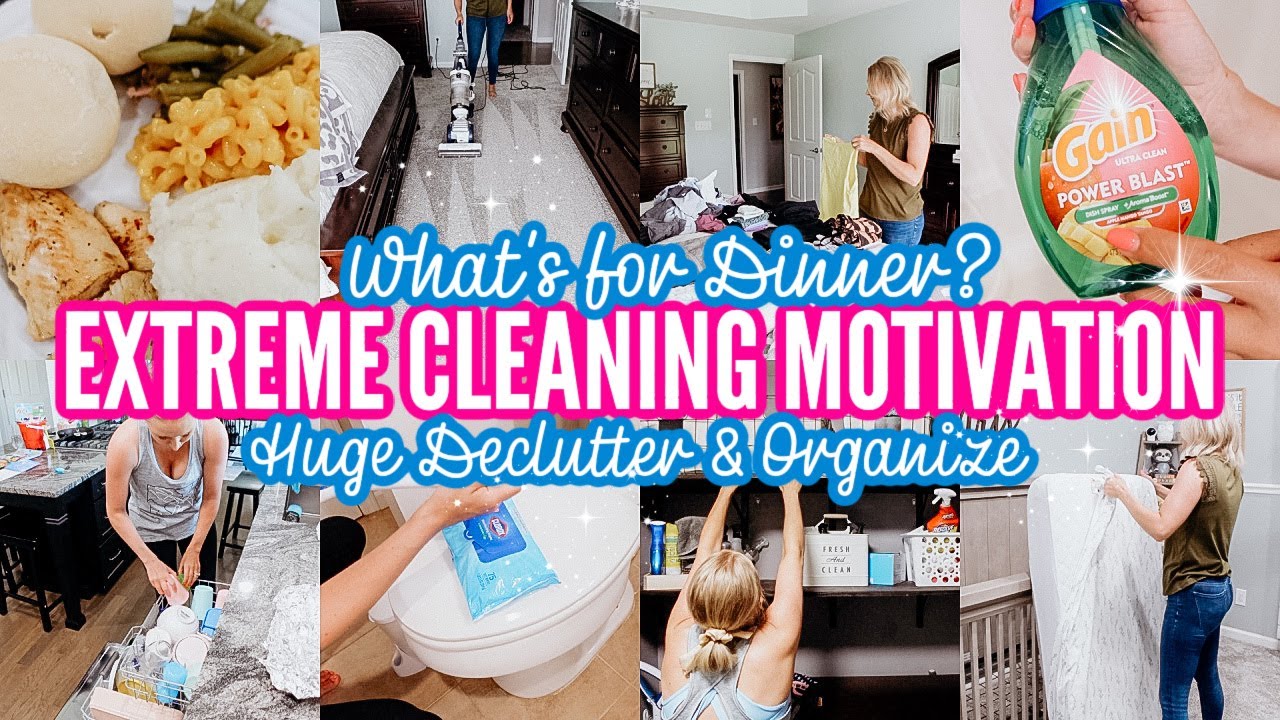 ✨Whole House Reset✨-Extreme Cleaning Motivation- Decluttering & Organizing + What's for Dinner!