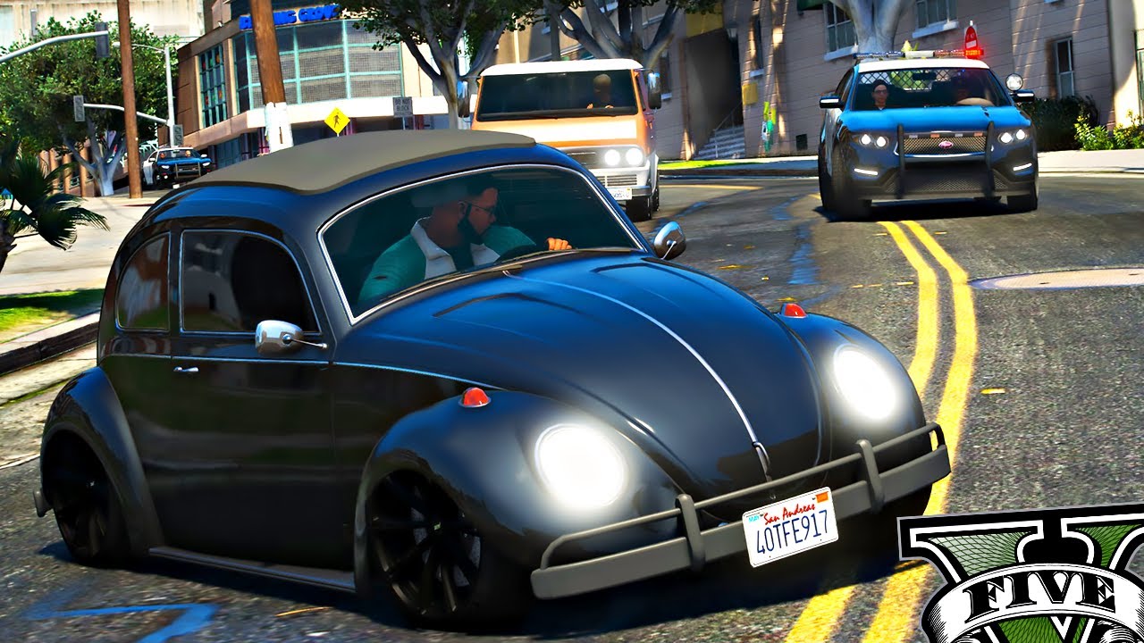 Fuga da Policia Com VOLKSWAGEN FUSCA - GTA 5 MODS