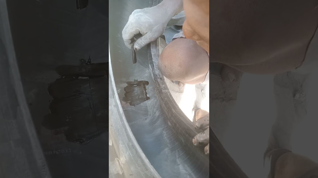 Wearing the tire before repairing it