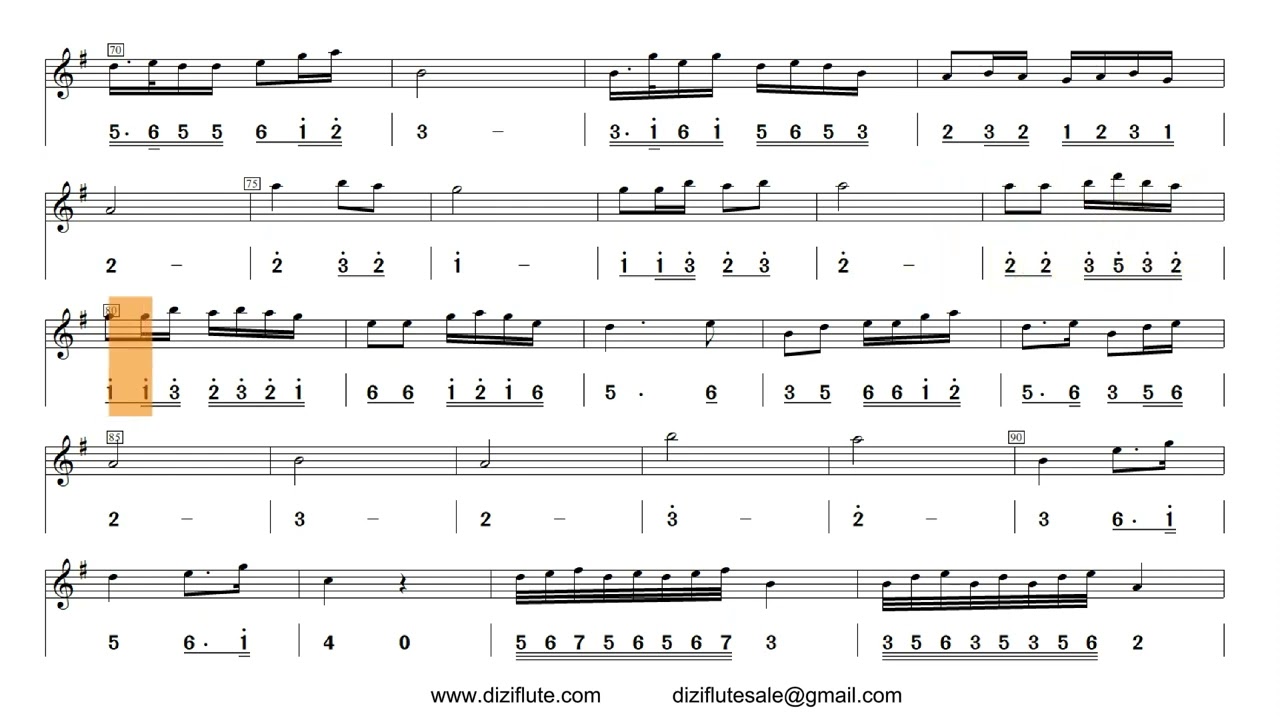 《Blossoms on a Moonlit River in Spring-春江花月夜》G key Xiao Flute Sheet Music  (Musician:Chen Yue) 动态乐谱