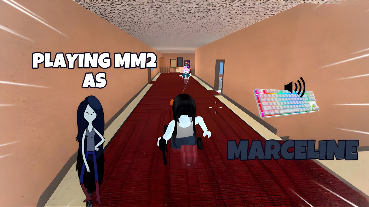 MARCELINE DESTROYS TEAMERS IN MM2 + GAMEPLAY (KEYBOARD ASMR)