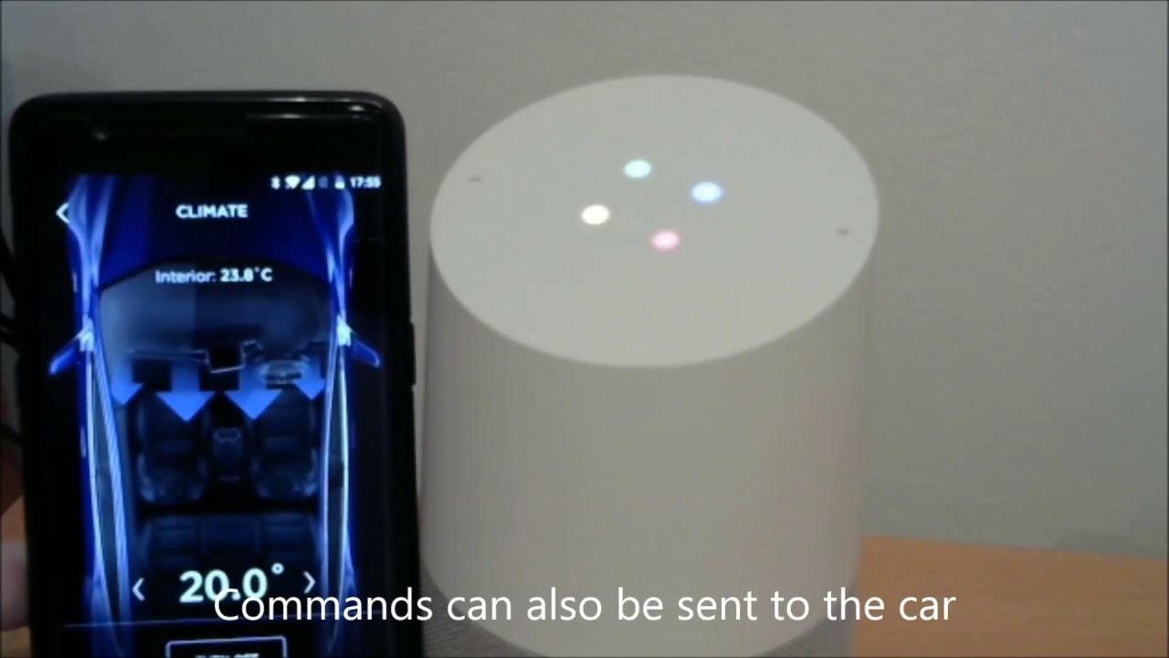 Talking to a Tesla through Google Home