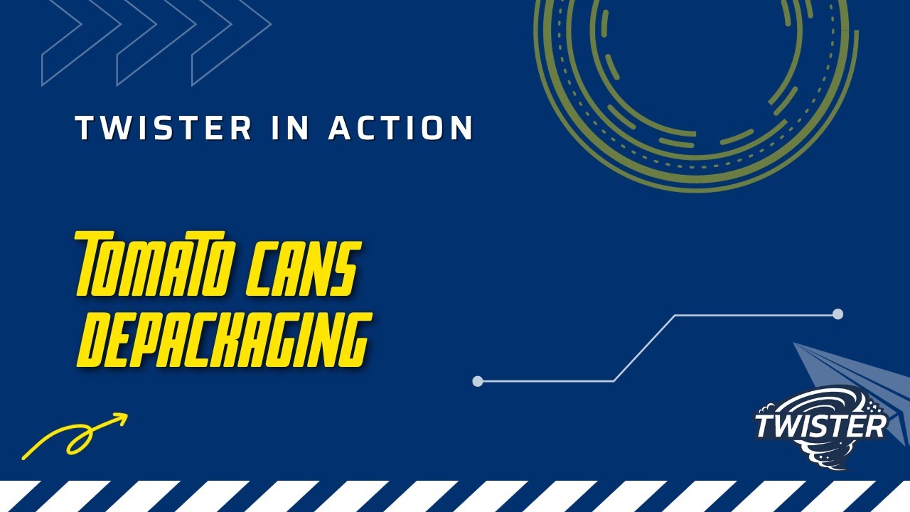 Depackaging Machine - Twister In Action: Cans Depackaging Process