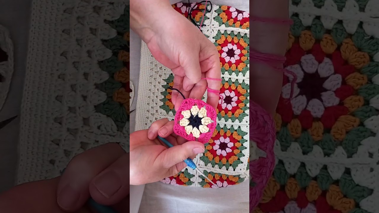 motif yapimi ve birleştirilmesi. motif nasıl yapılır abone olalım ltfn 👍🏻 #crochet #grannysquare