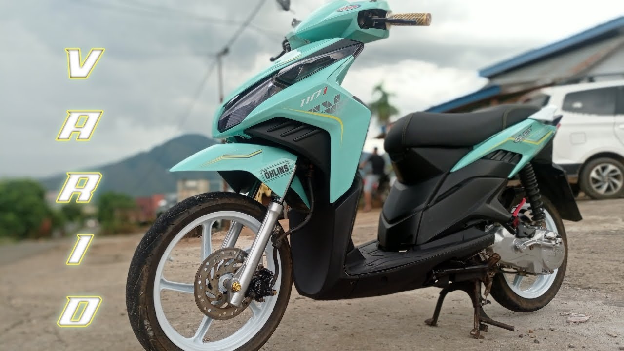 Repaint motor honda vario techno 110 karbu warna hijau pastel hasilnya sangat glowing