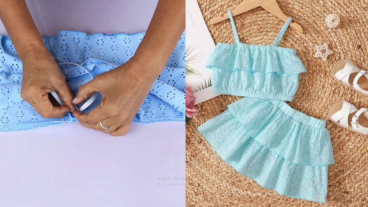 Como hacer Conjunto top y falda (HERMOSO)