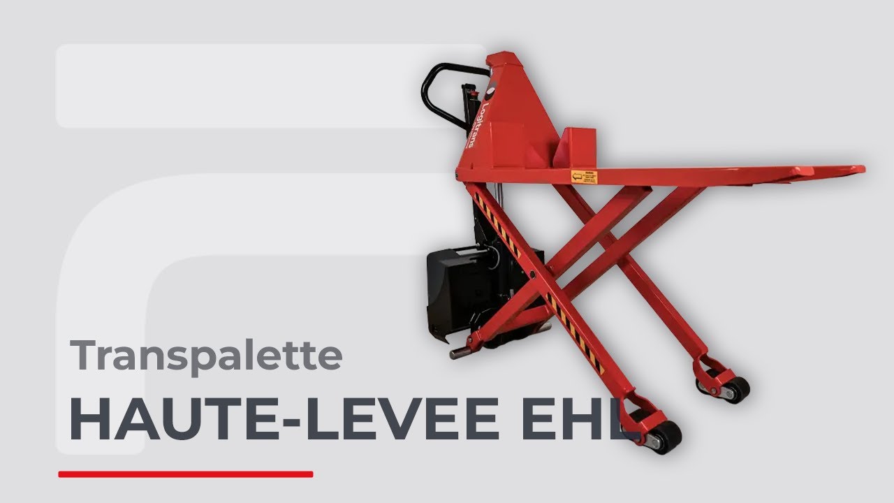 Transpalette haute lev&eacute;e : mise &agrave; hauteur de palette gr&acirc;ce au niveau constant