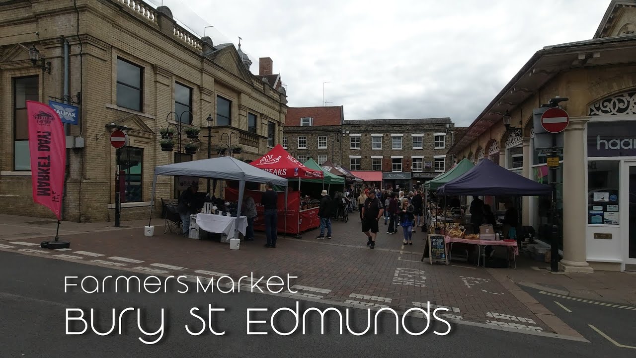 Walking around farmers market at Bury St Edmunds