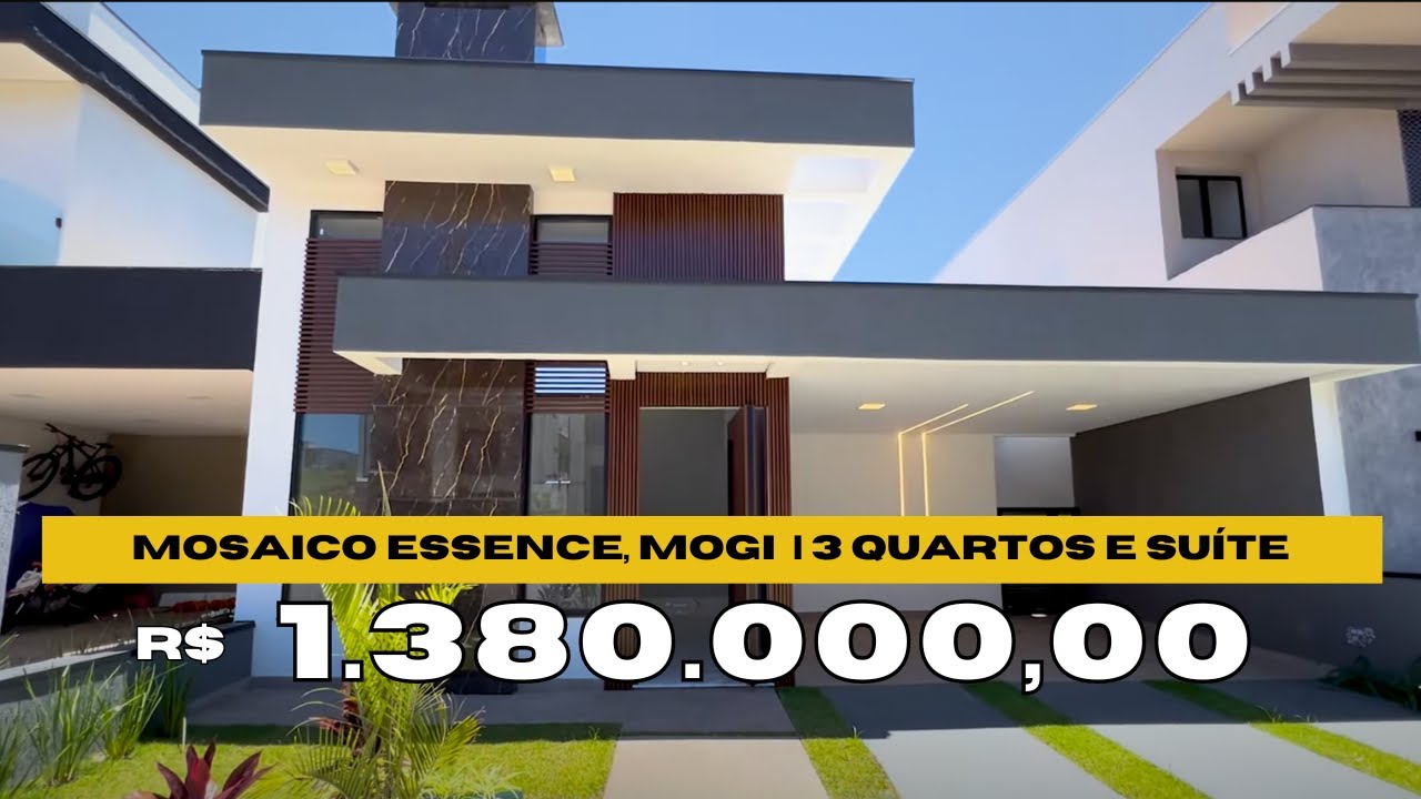 Casa Térrea com Piscina | Condomínio Fechado Mosaico Essence, Mogi das Cruzes | 3 Quartos e Suíte