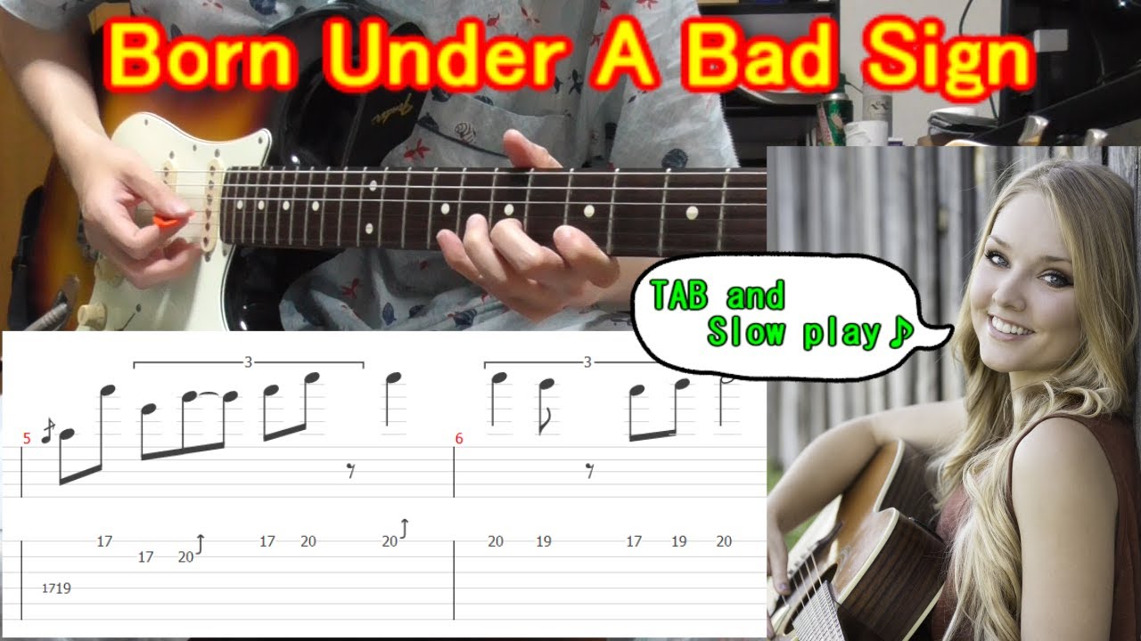 【TAB】Born Under A Bad Sign (full) / Cream - Guitar lesson - How to play