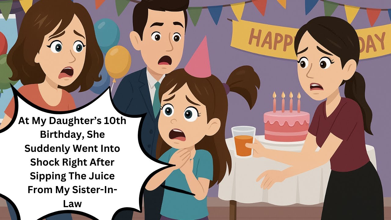 At My Daughter’s 10th Birthday, She Suddenly Went Into Shock Right After Sipping The Juice From...