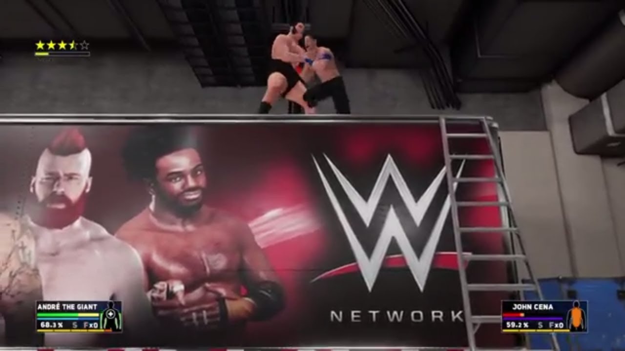 WWE 2K18 André The Giant VS John Cena Backstage Brawl